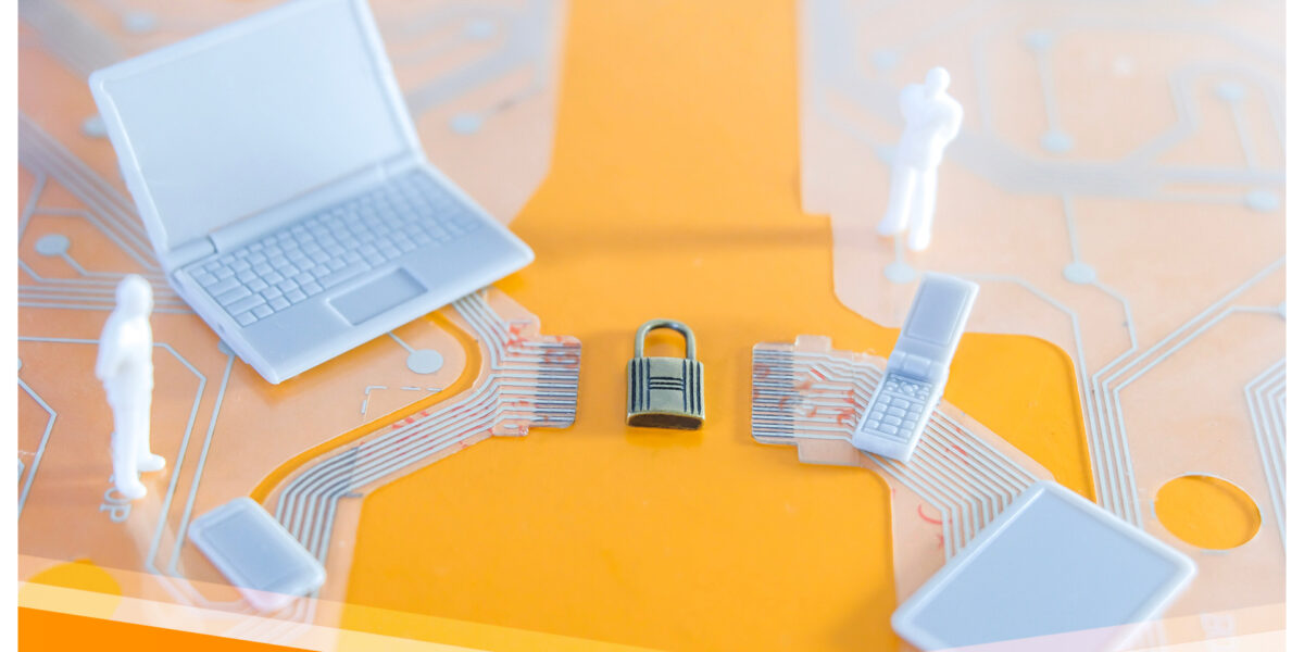 Ilustracja przedstawiająca zabezpieczenia komputerowe