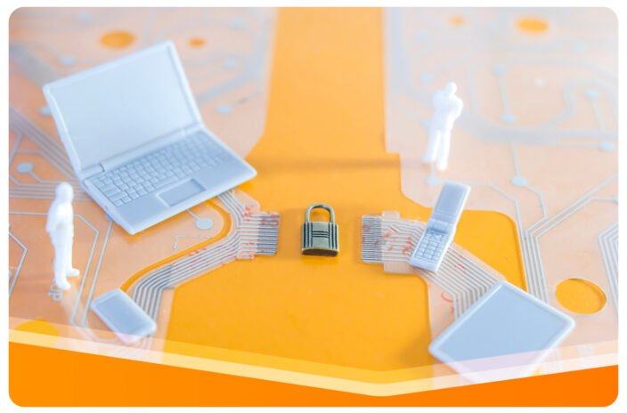 Ilustracja przedstawiająca zabezpieczenia komputerowe